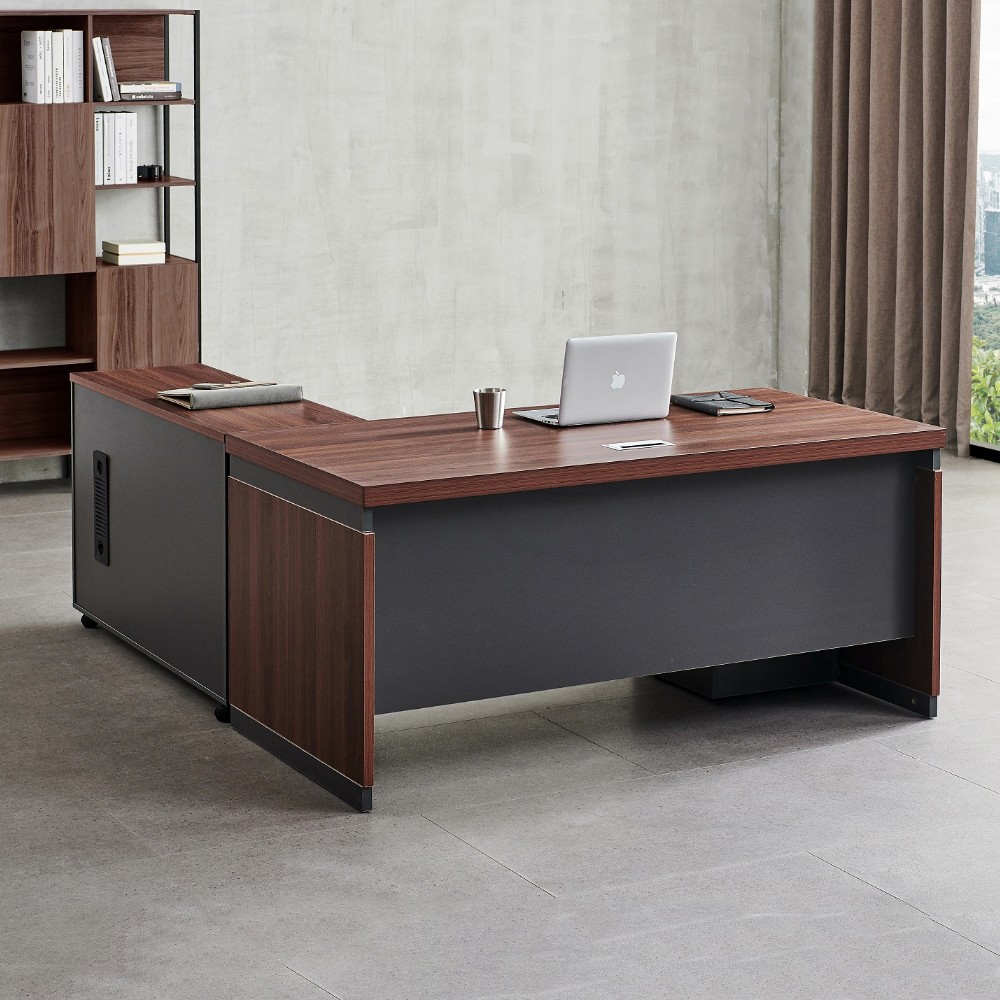 萊特5.3尺辦公桌組(含側櫃，活動櫃)(58D胡桃色)