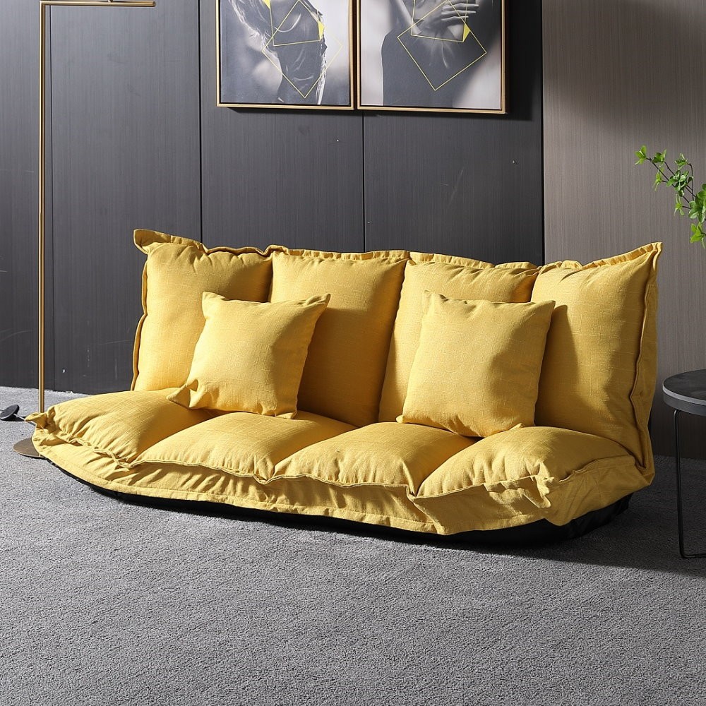 968#黃色多段式和室沙發椅/沙發床