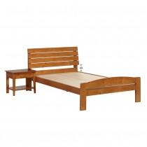 日式風情雲杉檜木色3.5尺尺單人床(含床頭櫃)