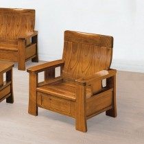 588型樟木色實木組椅(單人座)