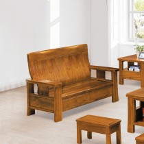 588型樟木色實木組椅(雙人座)
