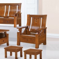5169型柚木色實木單人椅