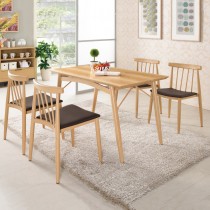 漢娜4尺餐桌椅組/1桌4椅/漢娜皮餐椅