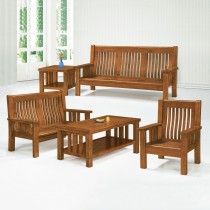 198型樟木色實木組椅(全組)