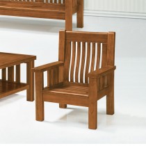 198型樟木色實木組椅(單人座)
