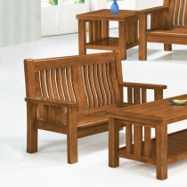 198型樟木色實木組椅(雙人座)