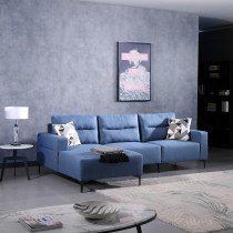 伊豆L型藍色布沙發