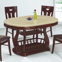 318型淺胡桃色4.5尺石面橢圓餐桌(不含椅)