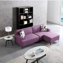 布魯L型紫色布沙發