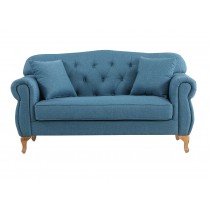 米洛斯雙人布沙發(藍色/綠色)