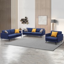 K19015型乳膠藍色布沙發(全組)(1+2+3)